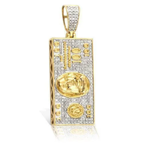 Glow - in - the - Dark Starry Sky Pendant for Nighttime Adventures10KY 0.55CTW DIAMOND $100 BILL PENDANT