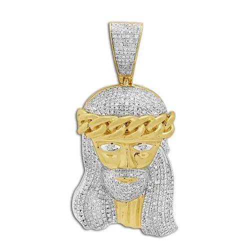 10KY 1.10CTW DIAMOND MIAMI CUBAN JESUS PENDANT