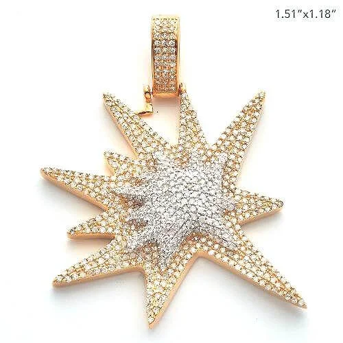 Double - Heart Pendant with Interlocking Design for Couples10KY 1.15CTW DIAMOND EXPLOSION EMOJI PENDANT