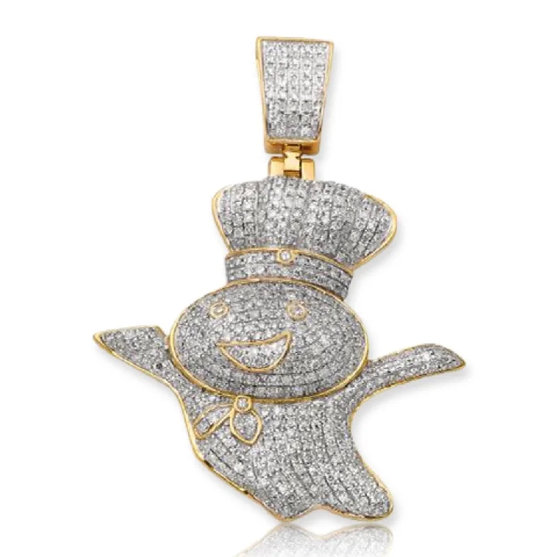 18K Gold - Plated Angel Wing Pendant for a Symbolic and Elegant Accessory10KY 1.25CTW DIAMOND "DOUGH BOY" PENDANT