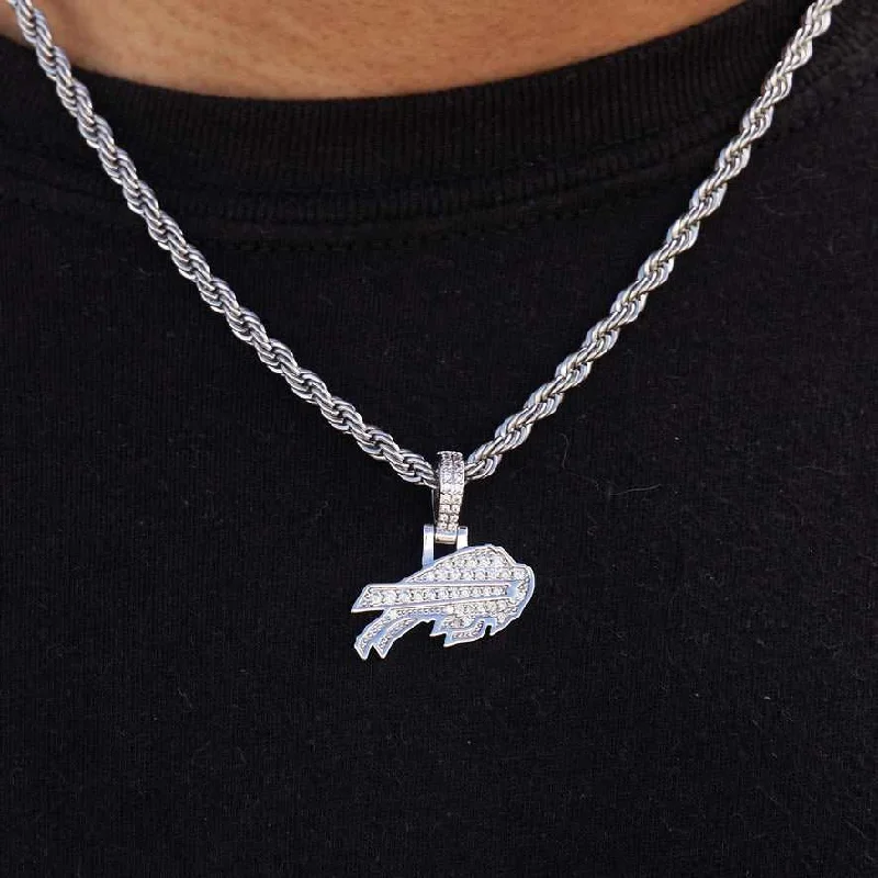 Double - Heart Pendant with Interlocking Design for CouplesBuffalo Bills Official NFL Micro Logo Pendant - White Gold