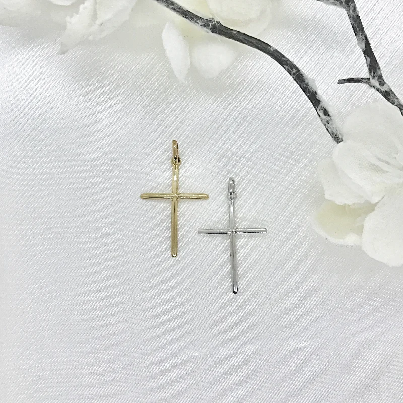 Retro - Inspired Art Deco - Patterned Pendant in Silver for Vintage Lovers10k Gold Classic Cross