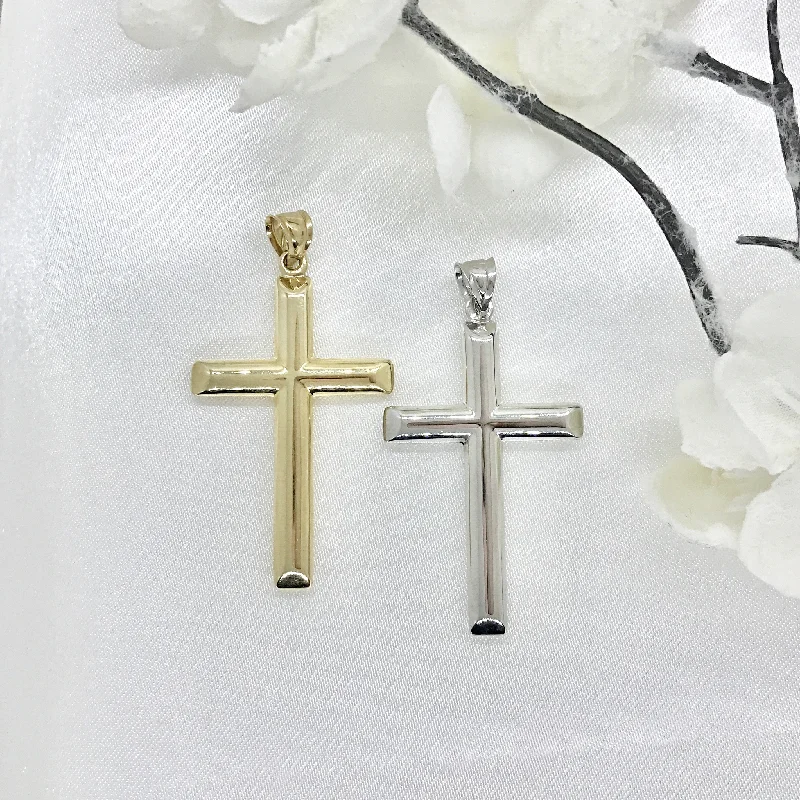 Magnetic - Locking Pendant with Hidden Compartment for Secret Messages10k Gold Modern Tube Cross