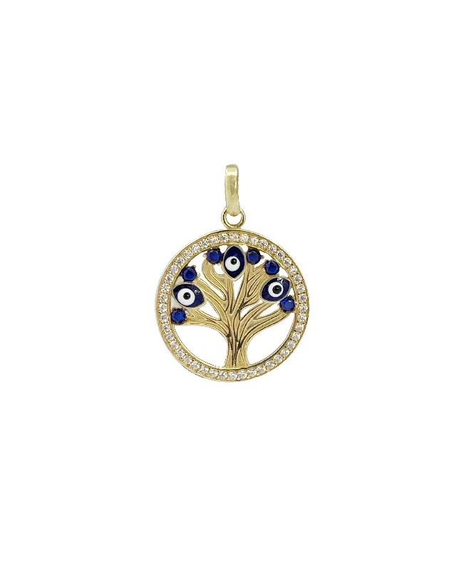 Enamel - Painted Owl Pendant in Vibrant Colors for a Playful LookCZ Evil Eye Heart Pendant (14K)