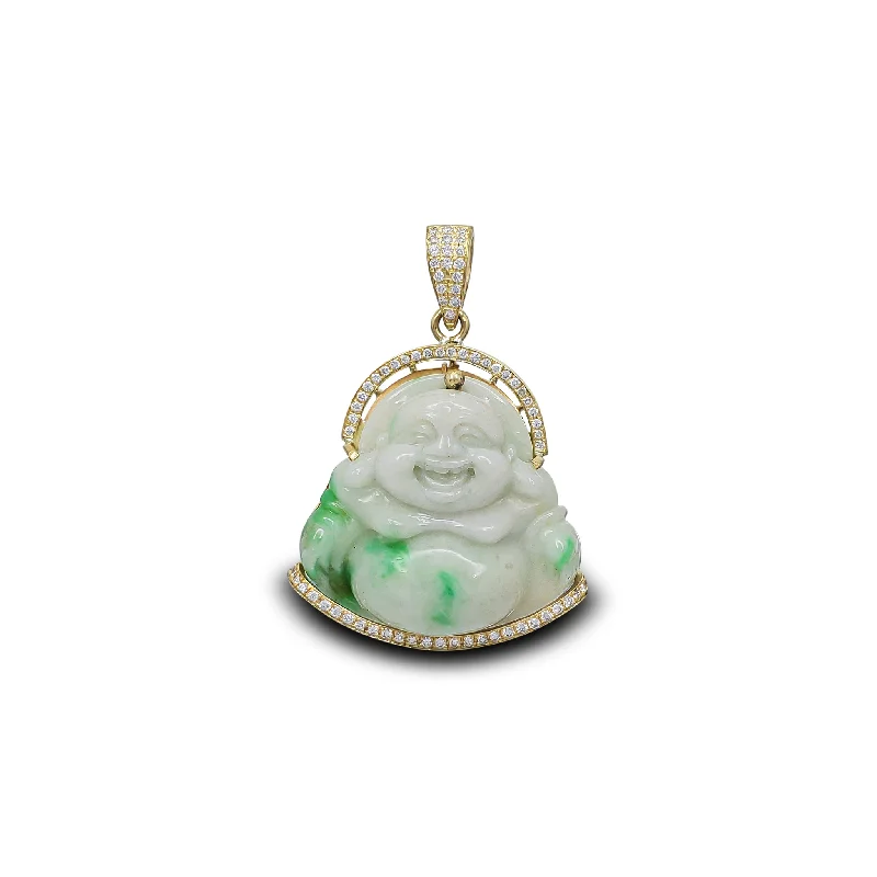 Enamel - Painted Owl Pendant in Vibrant Colors for a Playful LookDiamond Jade Laughing Buddha Pendant (14K)