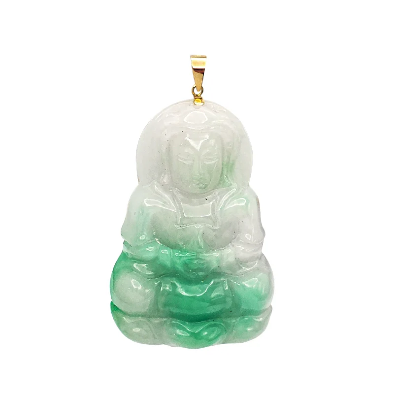 Rhinestone - Encrusted Crown Pendant for Little Girls' Dress - UpGautama Buddha Jade Pendant (14K)