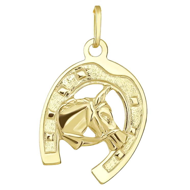 Hand - Carved Jade Buddha Pendant for Spiritual and Cultural SignificanceHorseshoe Pendant (14K)