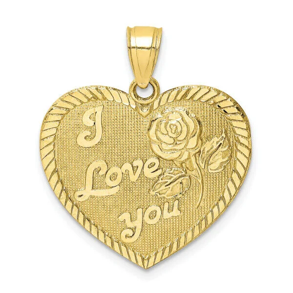 Customized Birthstone Pendant with Engraved Name for a Personalized TouchI Love You Heart Pendant (14K)