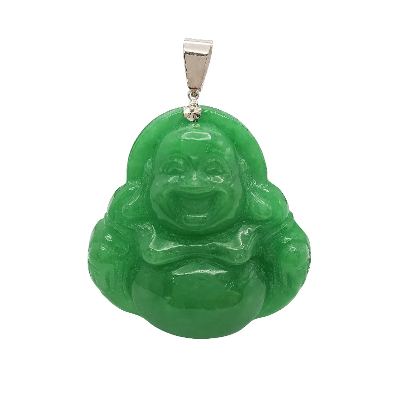 Laser - Cut Woodland Scene Pendant for Nature EnthusiastsJade Laughing Buddha Pendant (14K)