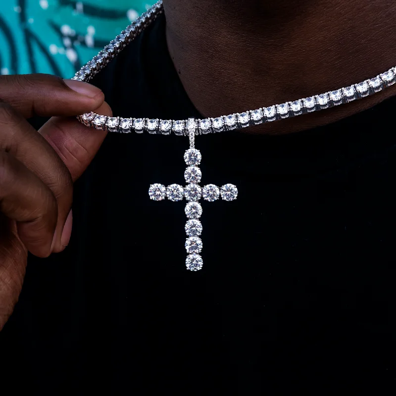 Double - Heart Pendant with Interlocking Design for CouplesLarge Diamond Cross Pendant in White Gold