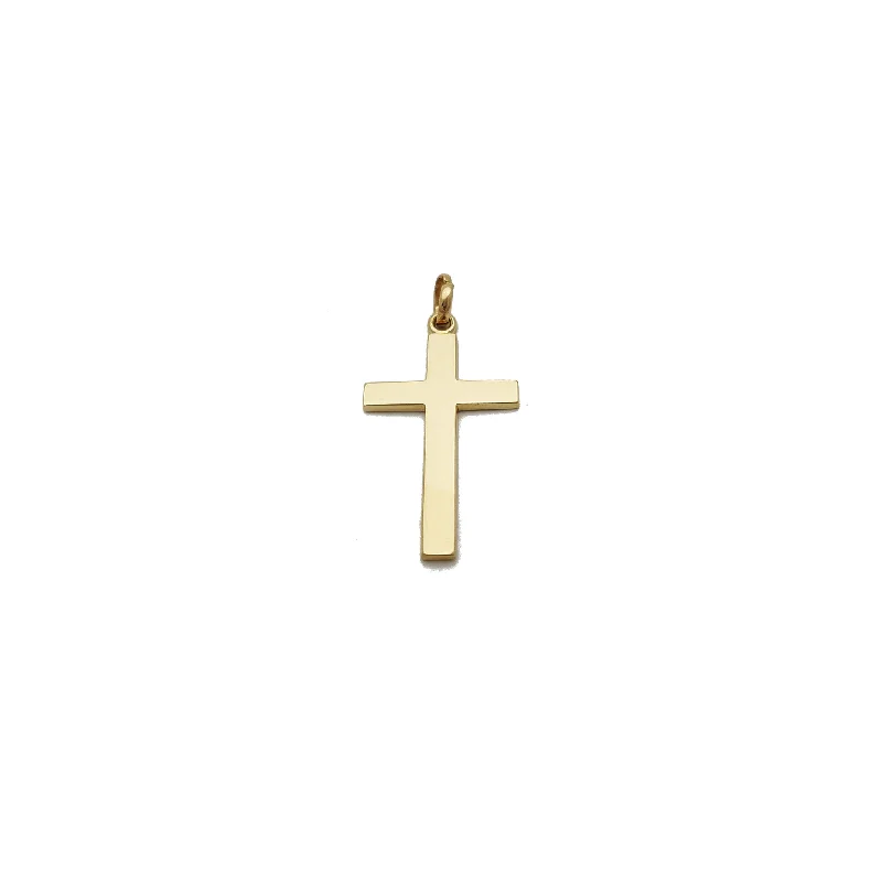 Military - Inspired Dog Tag Pendant with Engraved Service NumbersPlain Cross Pendant (14K)