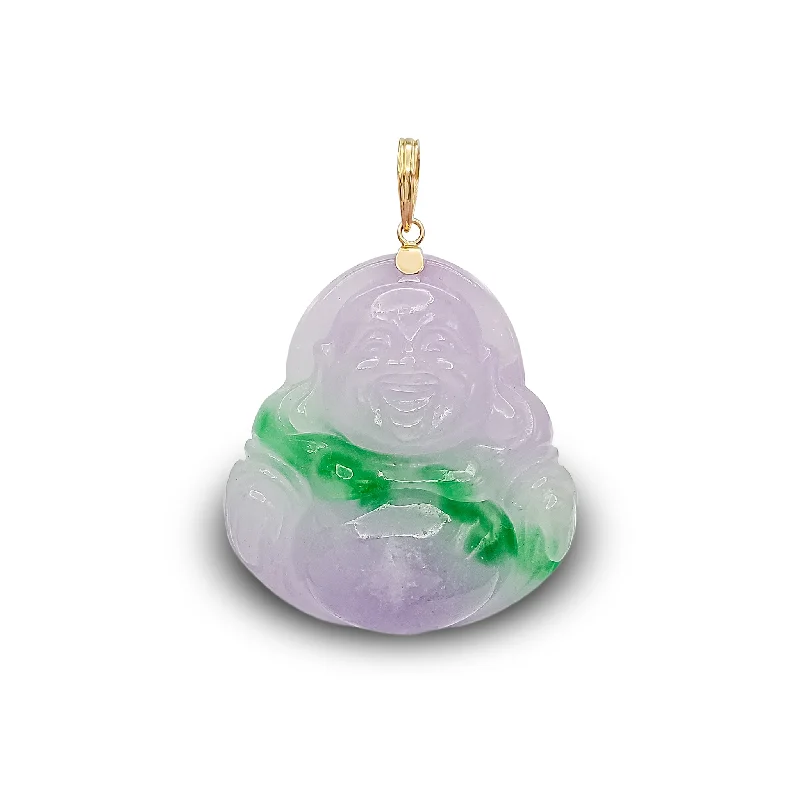 Mother - of - Pearl Inlaid Seahorse Pendant for Beach LoversPurple-Green Laughing Buddha Jade Pendant (14K)