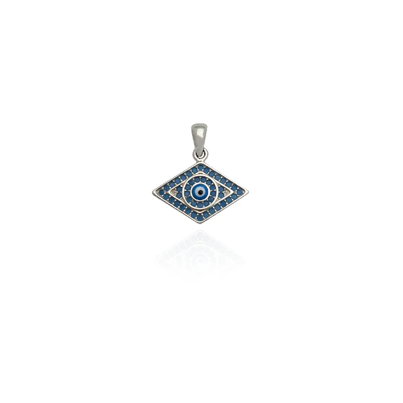 18K Gold - Plated Angel Wing Pendant for a Symbolic and Elegant AccessoryRhombus Evil Eye CZ Pendant (Silver)