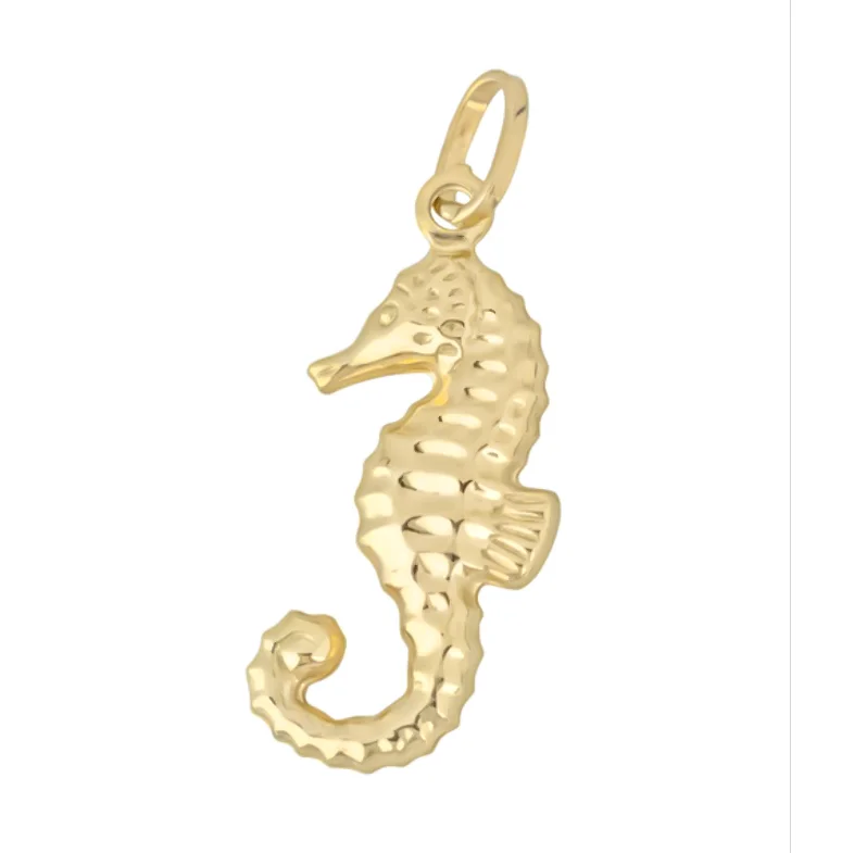 Double - Heart Pendant with Interlocking Design for CouplesSea Horse Pendant (14K)