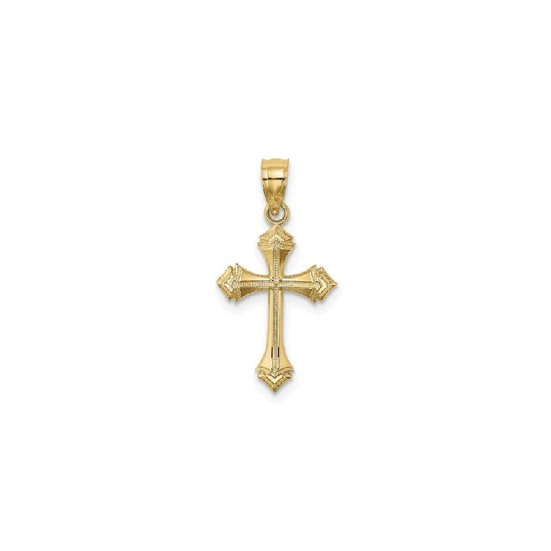 18K Gold - Plated Angel Wing Pendant for a Symbolic and Elegant AccessoryTextured Arrow Cross Pendant (14K)