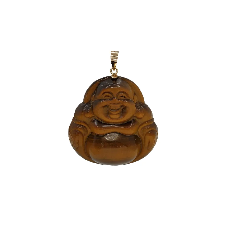 Gothic - Style Skull Pendant with Red Enamel Accents for Alternative FashionTiger-Eye Jade Laughing Buddha Pendant (14K)