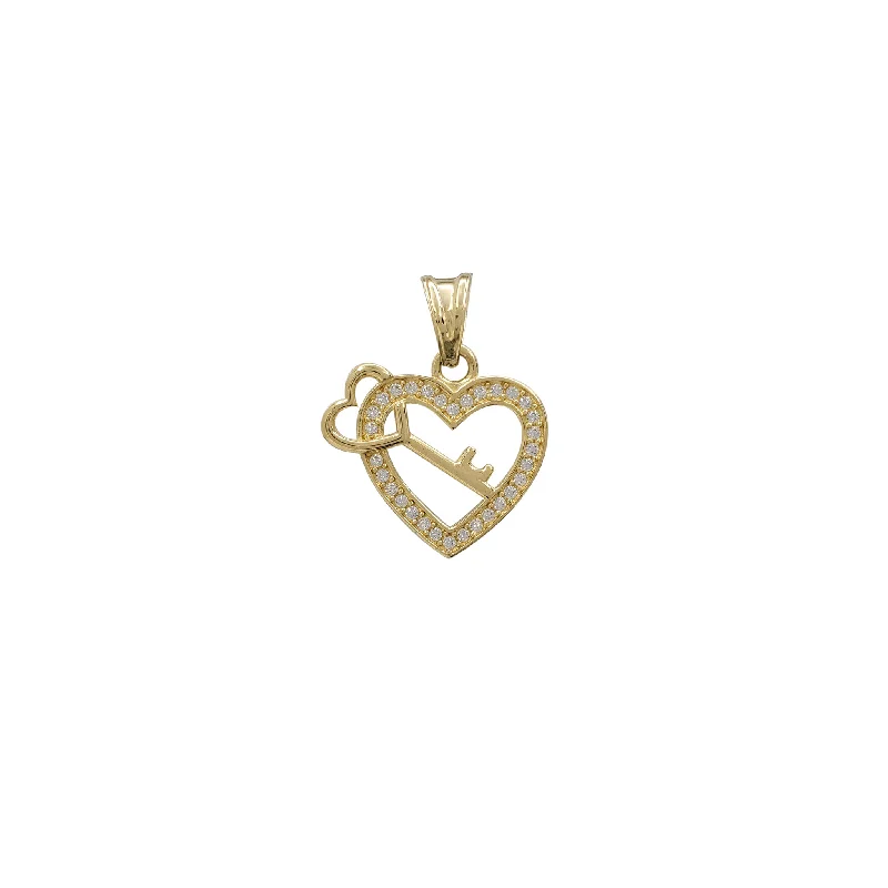 Glow - in - the - Dark Starry Sky Pendant for Nighttime AdventuresZirconia Heart & Love Key Pendant (14K)