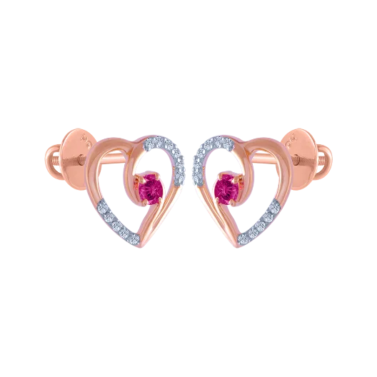 Kids' Plastic Animal - Shaped Stud Earrings in Bright Colors for a Fun and Safe Accessory14k (585) Rose Gold And Diamond Stud Earrings For Women