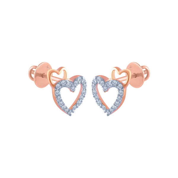 Adjustable - Back Crystal Stud Earrings in Clear for a Sparkling and Versatile Piece14k (585) Rose Gold And Diamond Stud Earrings For Women