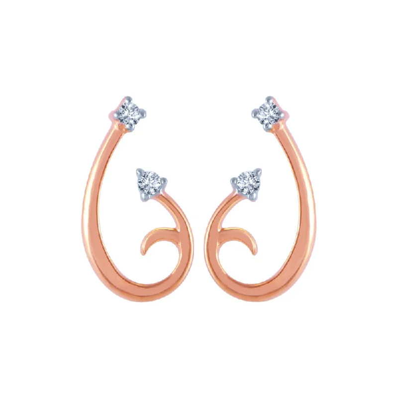 14K Gold Plated Heart - Shaped Stud Earrings for a Romantic and Feminine Look14k (585) Rose Gold And Diamond Stud Earrings For Women