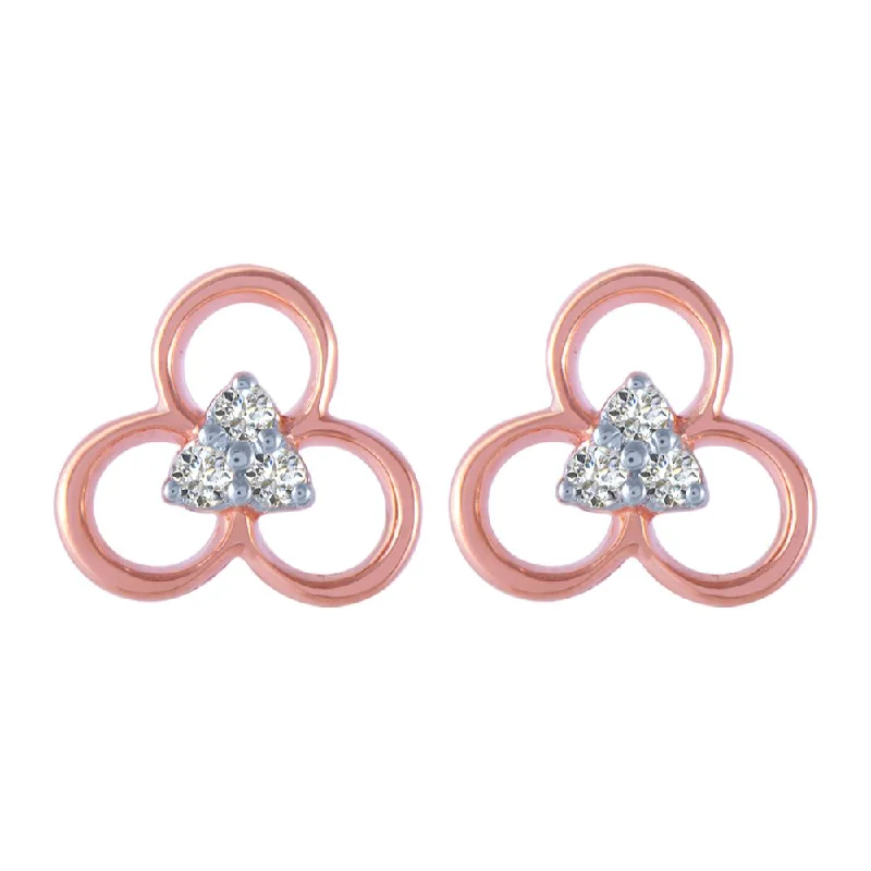 Glow - in - the - Dark Star Stud Earrings for a Mysterious and Night - Time - Friendly Accessory14k (585) Rose Gold And Diamond Stud Earrings For Women