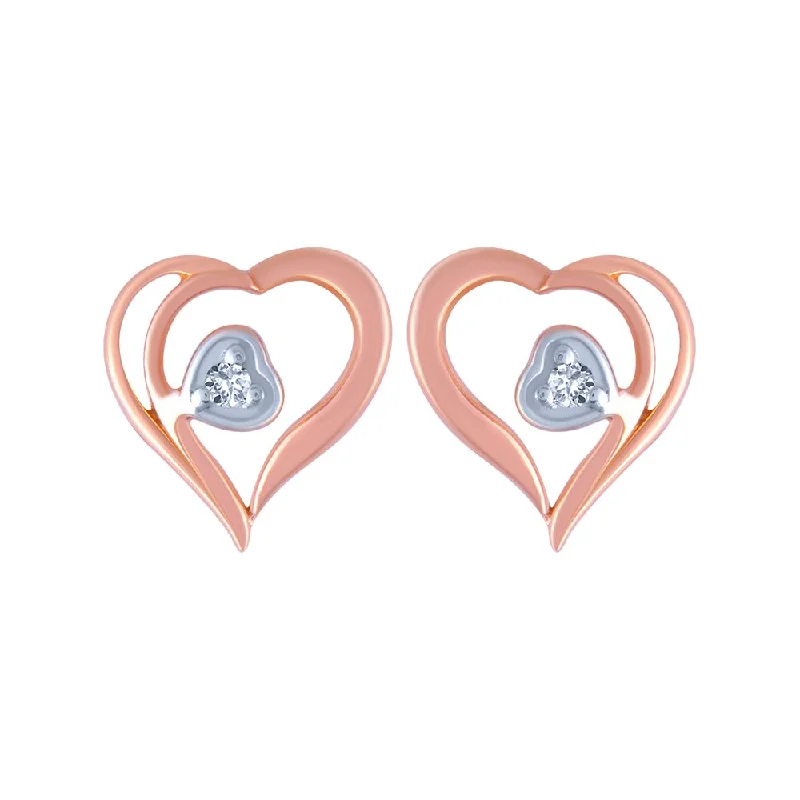 Laser - Engraved Initial Stud Earrings in Silver for a Personalized and Customized Accessory14k (585) Rose Gold And Diamond Stud Earrings For Women