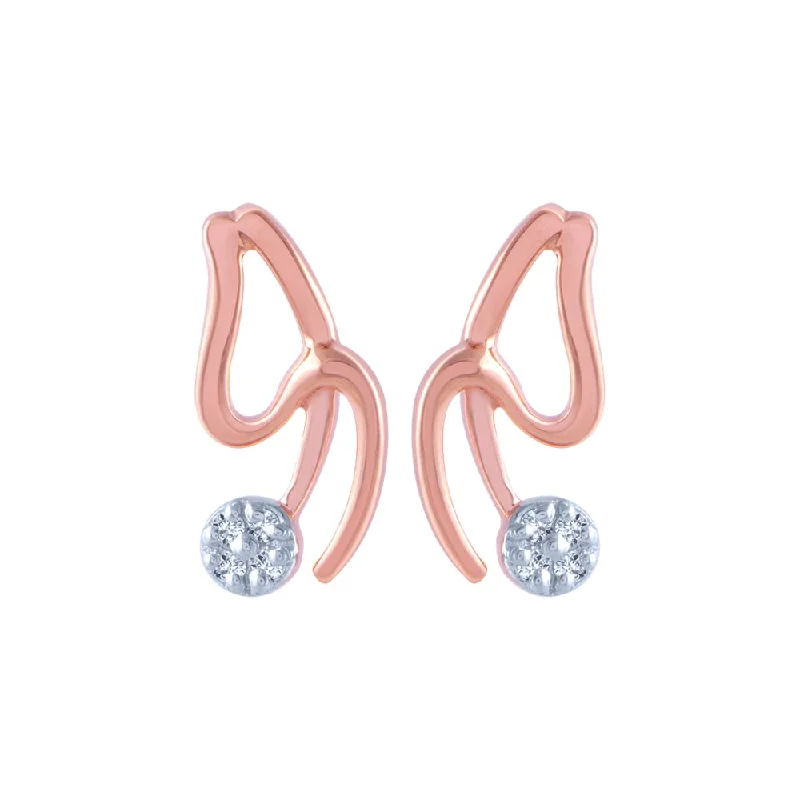 Glow - in - the - Dark Star Stud Earrings for a Mysterious and Night - Time - Friendly Accessory14k (585) Rose Gold And Diamond Stud Earrings For Women