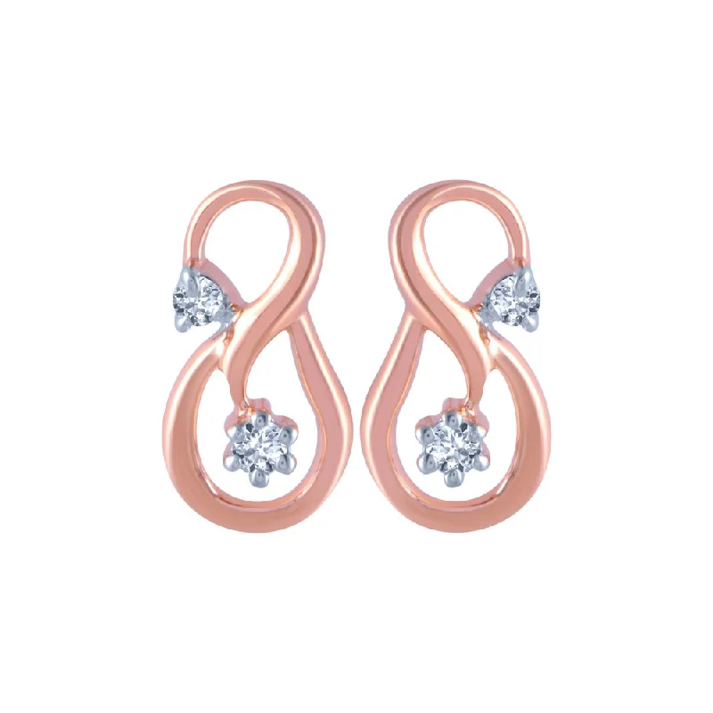 14K Gold Plated Heart - Shaped Stud Earrings for a Romantic and Feminine Look14k (585) Rose Gold And Diamond Stud Earrings For Women