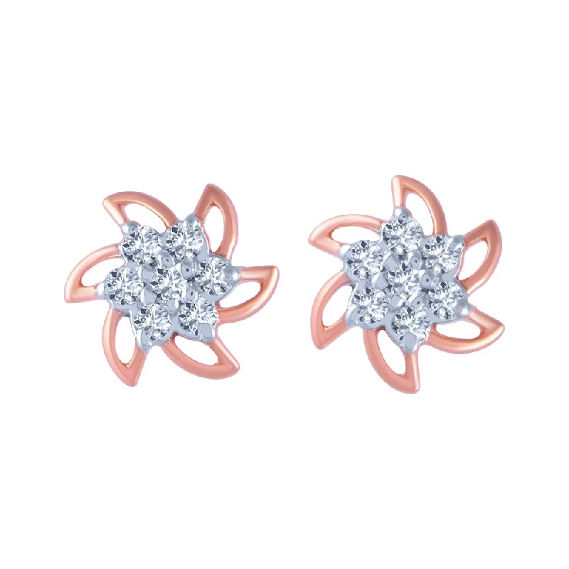 Glow - in - the - Dark Star Stud Earrings for a Mysterious and Night - Time - Friendly Accessory14k (585) Rose Gold And Diamond Stud Earrings For Women