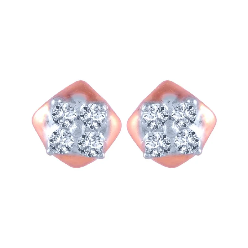 Matte - Finish Titanium Hexagon Stud Earrings for a Sleek and Contemporary Style14k (585) Rose Gold And Diamond Stud Earrings For Women