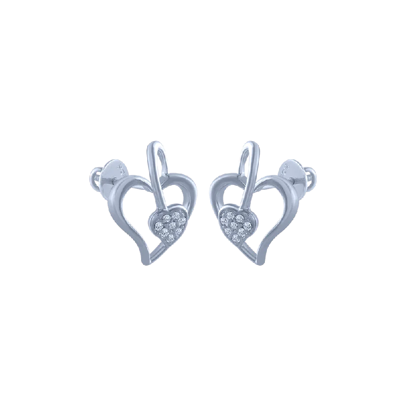 Two - Tone Gold and Silver Plated Clover Stud Earrings for a Lucky and Stylish Symbol14k (585) White Gold And Diamond Stud Earrings For Women