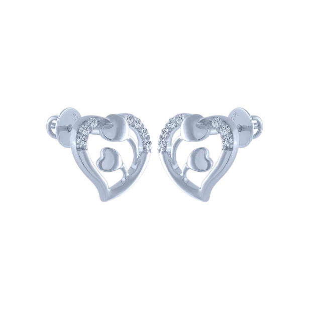 Magnetic - Back Stud Earrings in Black for Easy and Comfortable Wear14k (585) White Gold And Diamond Stud Earrings For Women