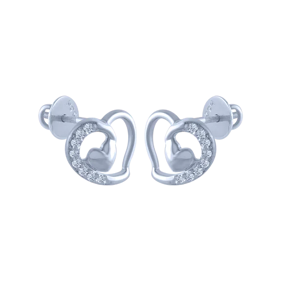 Two - Tone Gold and Silver Plated Clover Stud Earrings for a Lucky and Stylish Symbol14k (585) White Gold And Diamond Stud Earrings For Women