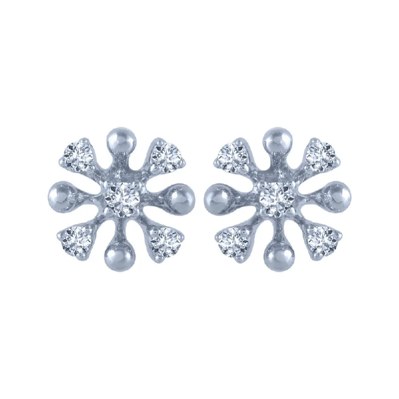 Glow - in - the - Dark Star Stud Earrings for a Mysterious and Night - Time - Friendly Accessory14k (585) White Gold And Diamond Stud Earrings For Women