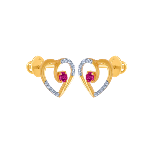 Rainbow - Colored Enameled Butterfly Stud Earrings for a Playful and Colorful Statement14k (585) Yellow Gold And Diamond Stud Earrings For Women