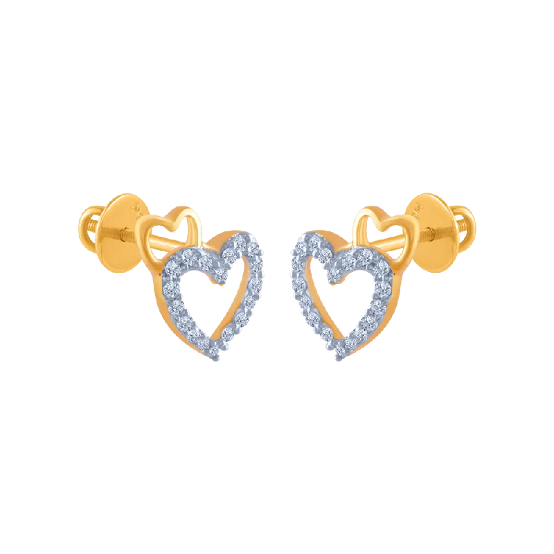 Pearl - Set Minimalist Stud Earrings in White for a Classic and Elegant Appearance14k (585) Yellow Gold And Diamond Stud Earrings For Women