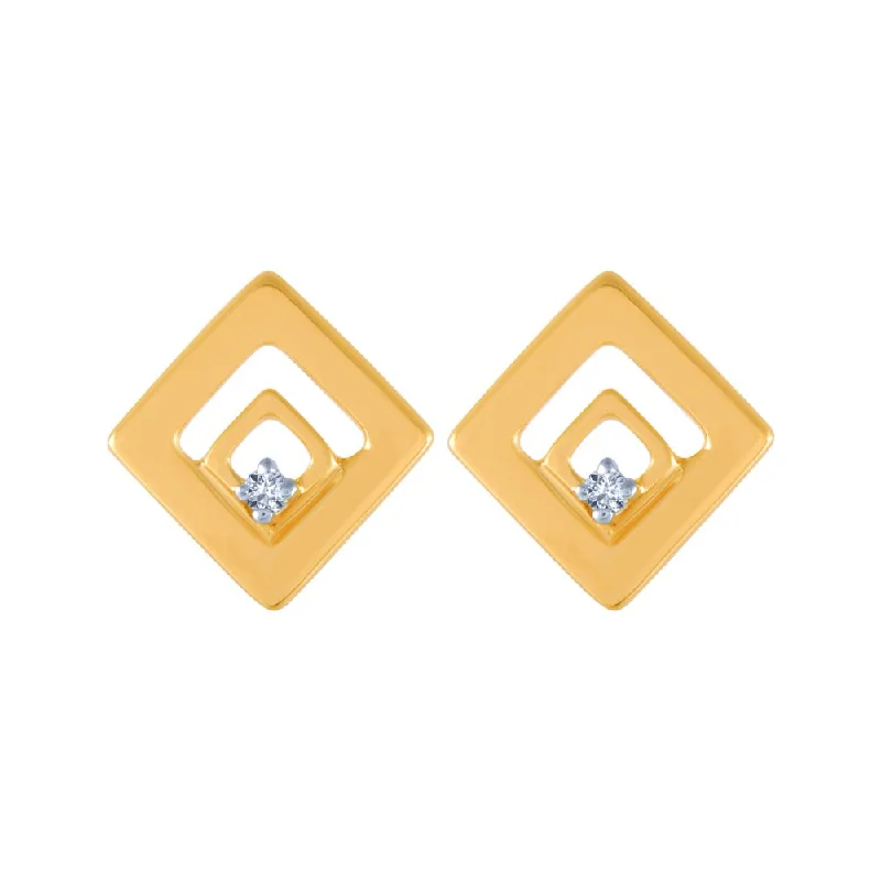 Two - Tone Gold and Silver Plated Clover Stud Earrings for a Lucky and Stylish Symbol14k (585) Yellow Gold And Diamond Stud Earrings For Women