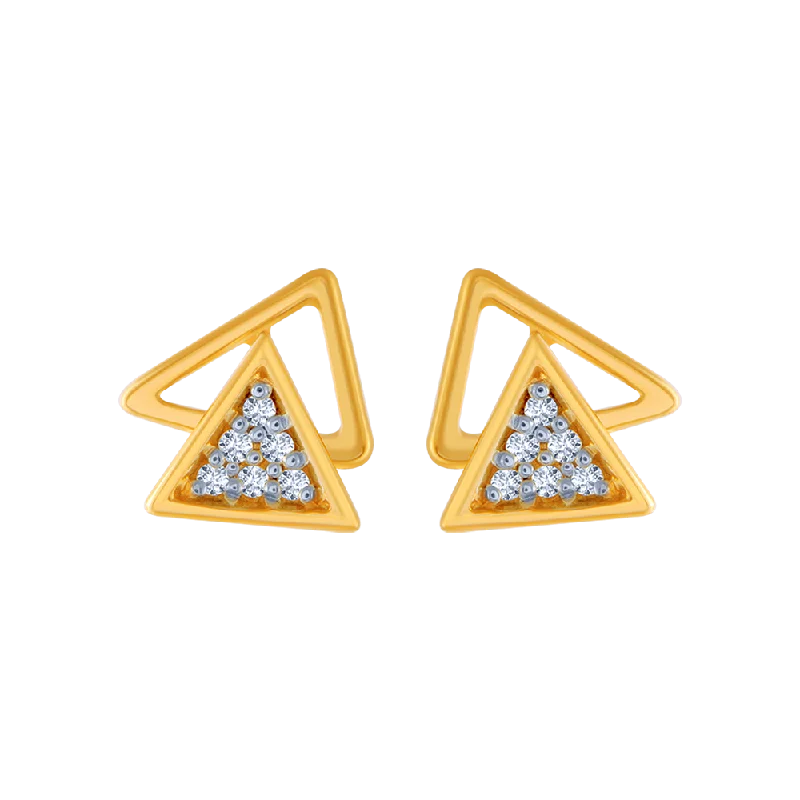 Glow - in - the - Dark Star Stud Earrings for a Mysterious and Night - Time - Friendly Accessory14KT (585) Yellow Gold And Diamond Stud Earrings For Women