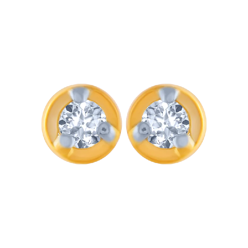 Pearl - Set Minimalist Stud Earrings in White for a Classic and Elegant Appearance14KT (585) Yellow Gold And Diamond Stud Earrings For Women