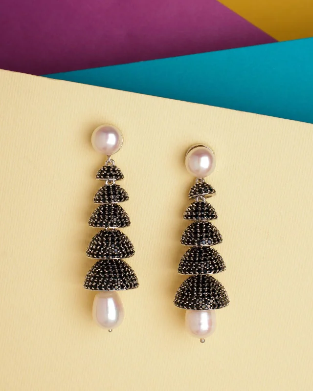 Rose Gold - Tone Geometric - Patterned Stud Earrings for a Modern and Trendy LookAlfie Drop Pearl Earrings