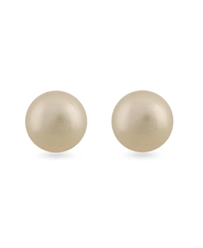 Rhinestone - Embellished Crown - Shaped Stud Earrings for a Princess - Inspired LookClassic White Pearl Studded Earring