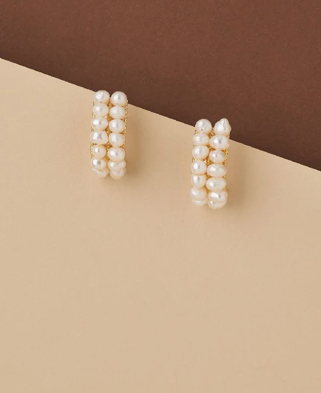 Multicolored Bead - Embellished Stud Earrings in Turquoise and Coral for a Tropical LookClassy & Simple Stud Pearl Earring