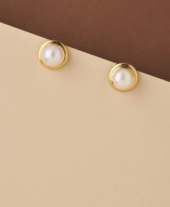 Kids' Plastic Animal - Shaped Stud Earrings in Bright Colors for a Fun and Safe AccessoryClassy White Pearl Stud Earring